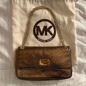 Michael Kors Gold/Bronze Clutch with Straps
